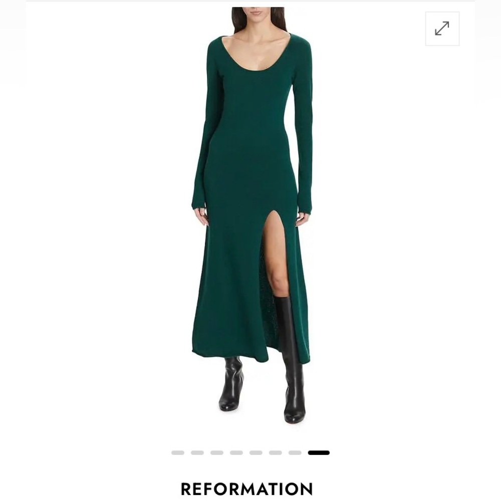 Reformation Green Cashmere Jennita dress Medium